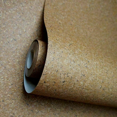 Holden Plain Brown Terracotta Cork Effect Textured Embossed Wallpaper