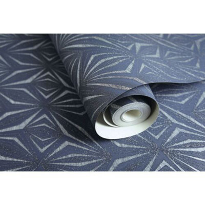 Holden Prism Geometric Pattern Wallpaper Glitter Motif Metallic Textured 65481