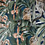 Holden Safari Animal Fusion Jungle Tiger Tropical Floral Palm Leaves Wallpaper Navy Blue 13012