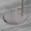 HOLDEN Tall Silver Chrome Metal Floor Standing Arc Lamp Light With White Marble Base Including A Rated Energy Efficient LED Bulb