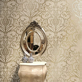 Gold Textured Wallpaper | Wallpaper & wall coverings | B&Q