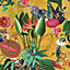 Holden Wonderland Exotic Tropical Birds Animals Rainforest Jungle Palm Wallpaper Ochre Yellow 91190