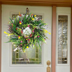 Holiday 13.7" Artificial Flower Wreath Front Door Wall Garland Home Party Decor BS-ZX0148-1-S