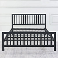 Holkham Bed - Small Double (4ft) - Strong Mesh Base - Chunky Frame - Black