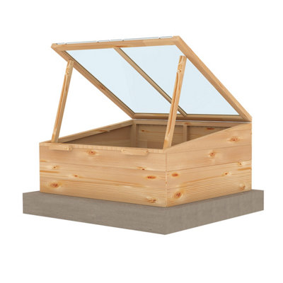 Holkham Large 4x3ft Cold Frame Pressure Treated with Toughened Glass ...