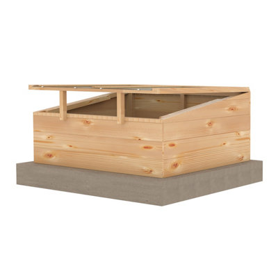 Holkham Large 4x3ft Cold Frame Pressure Treated with Toughened Glass (cold frame only)