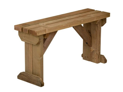 HOLLIES Garden Fence Bench (4ft, Rustic brown finish) | DIY at B&Q