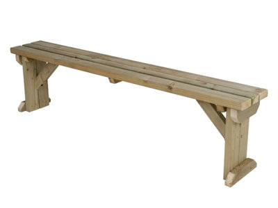 HOLLIES Garden Fence Bench (6ft, Natural finish) | DIY at B&Q