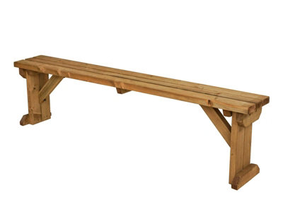 HOLLIES Garden Fence Bench (7ft, Rustic brown finish) | DIY at B&Q