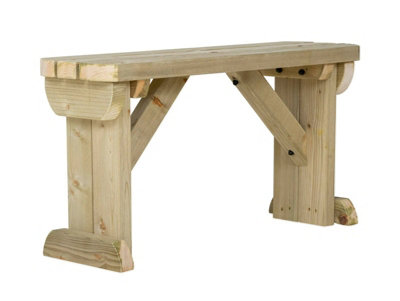 HOLLIES Rounded Garden Fence Bench (3ft, Natural finish) | DIY at B&Q