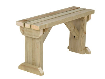 Hollies wooden bench, outdoor garden fence seat(3ft, Natural finish)