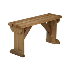 Hollies wooden bench, outdoor garden fence seat(3ft, Rustic brown finish)