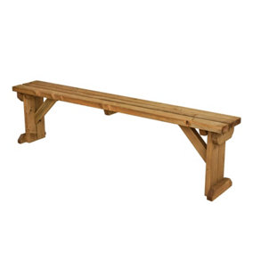 Hollies wooden bench, outdoor garden fence seat(5ft, Rustic brown finish)