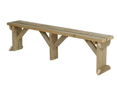 Hollies wooden bench, outdoor garden fence seat(8ft, Natural finish)