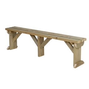 Hollies wooden bench, outdoor garden fence seat(8ft, Natural finish)