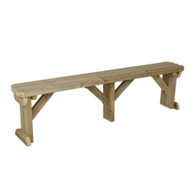 Hollies wooden bench, rounded outdoor garden fence seat(8ft, Natural finish)