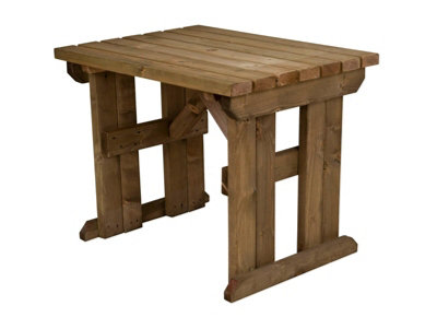 Hollies wooden garden table, outdoor pinic dining desk(3ft, Rustic brown finish)