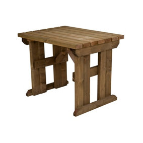 Hollies wooden garden table, outdoor pinic dining desk(3ft, Rustic brown finish)