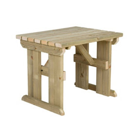 Hollies wooden garden table, outdoor pinic dining desk(4ft, Natural finish)