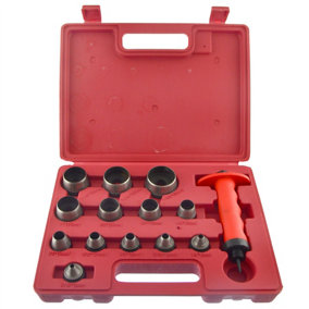 Hollow Punch Set Hole Punch Tool For Leather Plastic Foam Fibre 5 to 35mm 14pc Set