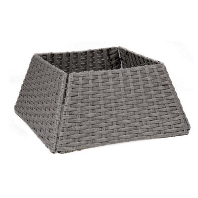 Holly International Rattan Folding Christmas Tree Skirt Grey 48cm DIY