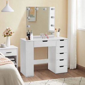 Hollywood Bedroom Dressing Table Mirror Desk with LED Makeup Vanity Mirror E14 Base 10 Bulbs
