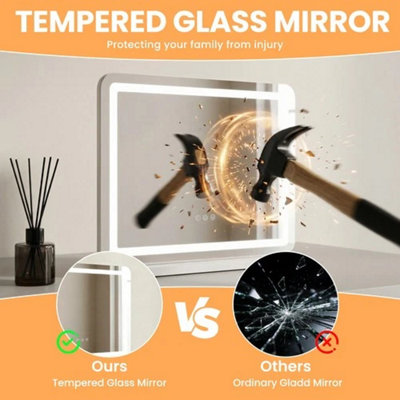 Hollywood Large Makeup Mirror Vanity Dimmable LED 3 Color Light Extra ...