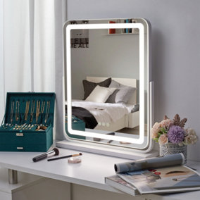 Hollywood LED Lighted Makeup Mirror Touch Screen with 3 Color for Home Bedroom
