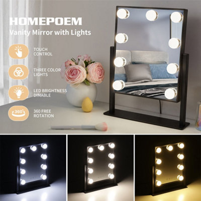 Hollywood Makeup Mirror 3 Color Lighting 360 Degree Smart Control