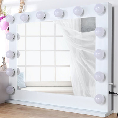 Hollywood Makeup Mirror with 14 Dimmable LED Bulbs for Bedroom 80x 65cm
