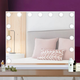 Hollywood Makeup Vanity Mirror 15 Dimmable LED Bulbs, Dressing Table SKU:MT005846BU-ADh