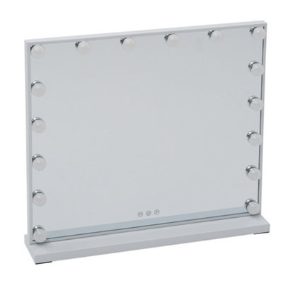 Hollywood Mirror with 16 LED Dimmable Lights 3 Colors for Desk 62cm x 52cm