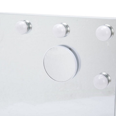 Hollywood Rectangular Touch Screen Vanity Makeup Mirror with 15 LED Bulbs Dimmable 58 x 48 cm