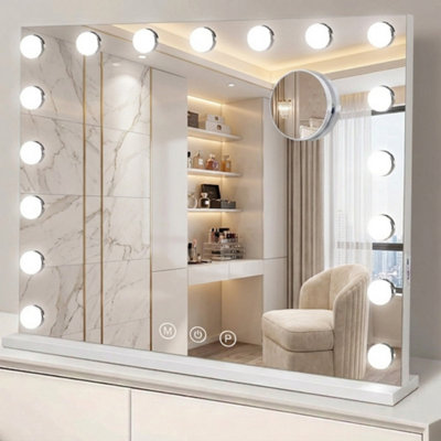 Hollywood Style LED Vanity Mirror with Lights USB Port 3 Light Modes ...