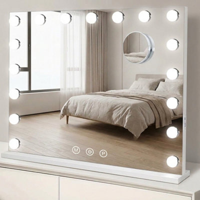 Hollywood Style LED Vanity Mirror with Lights USB Port 3 Light Modes ...