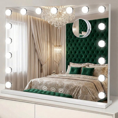 Hollywood Style LED Vanity Mirror with Lights USB Port 3 Light Modes ...