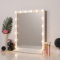 Hollywood Style Tabletop Vanity Makeup Mirror with 16 LED Bulbs Dimmable Touch Control