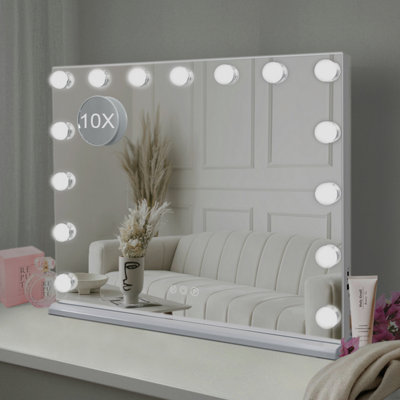 Hollywood Vanity Mirror 15 Dimmable LED USB Charging 58x48cm