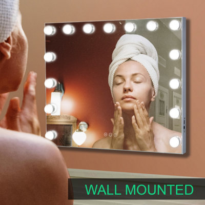 Hollywood Vanity Mirror 15 Dimmable LED USB Charging 58x48cm