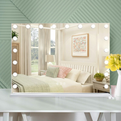 Hollywood Vanity Mirror 18 Dimmable LED Touch Control USB Charging Wall-Mounted Rectangular 80x58cm MT008058-1P