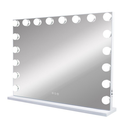 Hollywood Vanity Mirror 18 Dimmable LED Touch Control USB Charging Wall-Mounted Rectangular 80x58cm MT008058-1P