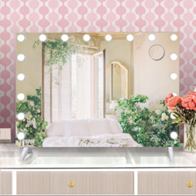 Hollywood Vanity Mirror Makeup Mirror 18 LED Dimmable Bulbs 3 Color Bedroom Cosmetic Mirror Table and Wall MT008058-1
