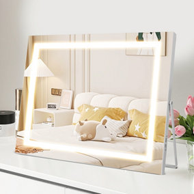 Hollywood Vanity Mirror Makeup Mirror Dimmable LED 3 Color Bedroom Cosmetic Mirror Table and Wall MT005040LF