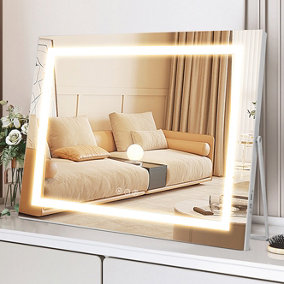 Hollywood Vanity Mirror Makeup Mirror Dimmable LED 3 Color Bedroom Cosmetic Mirror Table and Wall MT005846LF