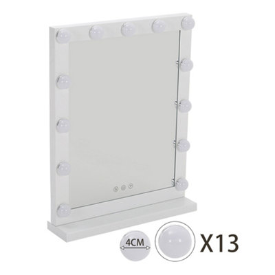 Hollywood Vanity Mirror Makeup Mirror Touch Control Lighted Mirror with 13 Dimmable Light Bulbs 40x 52cm