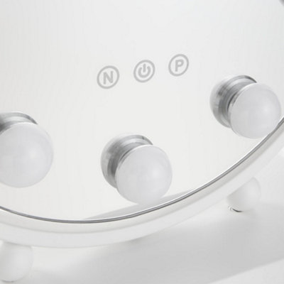 Hollywood Vanity Mirror Oval Lighted Rotatable Makeup Mirror with 12 LED Bulbs, Touch Screen with 3 Lighting Modes