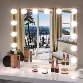 Hollywood Vanity Mirror with Lights 50x42cm with 14 Dimmable LED Bulbs for Dressing Room