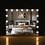 Hollywood Wall Makeup Mirror with 15 LED Blubs Light 3 Modes Touch Control 58 x 48cm