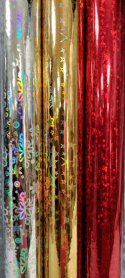 Red Glitter Holographic Foil Fusing Rolls, DIY Hologram Foil Paper