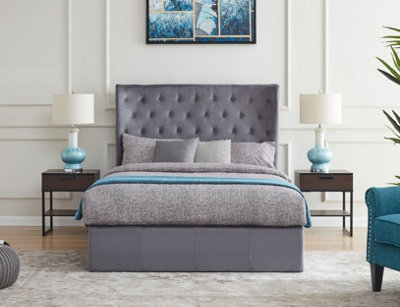 Holway Double 4ft 6 Grey End Opening Ottoman Bed